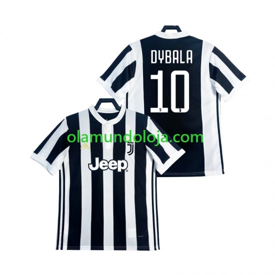 Camisola Juventus DYBALA 21 2017 2018 Retro Homem Equipamento Primeiro Manga Curta